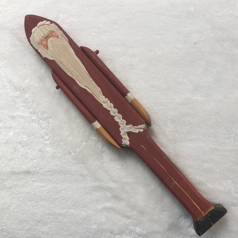 Wooden folk art rustic farmhouse Christmas Santa